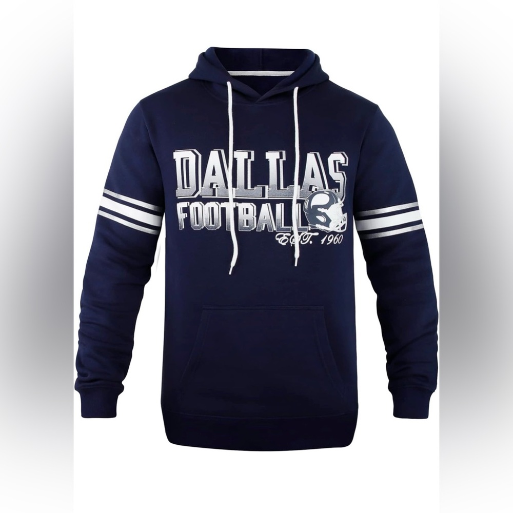 Simapak Mens Dallas Football Fleece Sweatshirts Hoodie Pullover Medium NWT